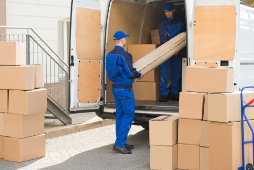 Moving van and team handling a residential move in Bloomsbury