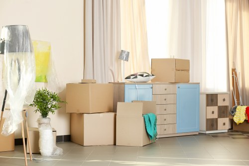 Careful loading of household items by a Bloomsbury van service