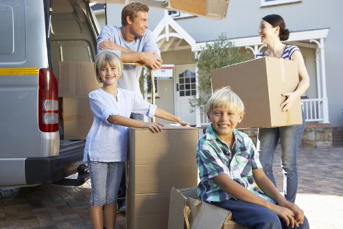 Professional movers handling a flat move in Bloomsbury