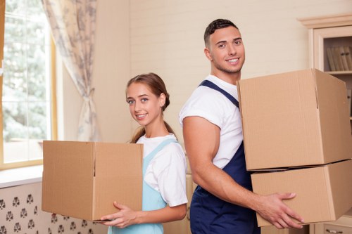 Local removal crew loading furniture for a central London move